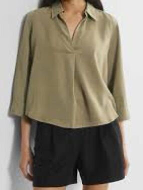 Aritzia Babaton Persona Lyocell Polo Blouse Size L